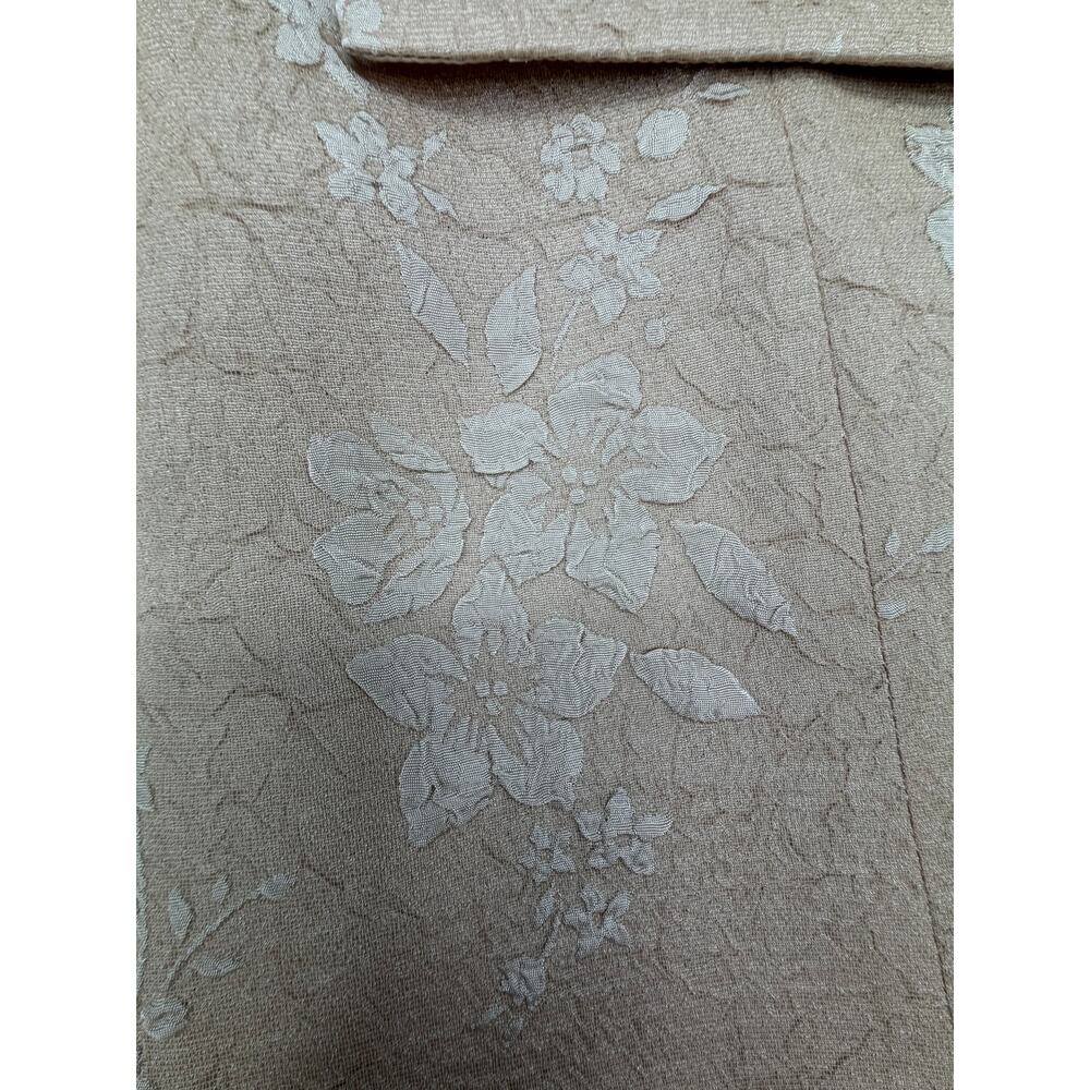 Adrianna Papell Tan Jacquard Brocade Party Business Lined Long Blazer Jacket 10 - Picture 5 of 10